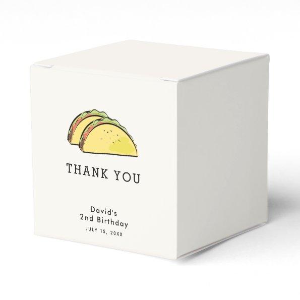 Taco Birthday Simple Cream Thank You Favor Box