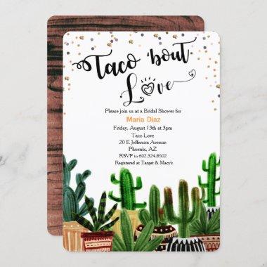Taco 'bout Love Cactus Bridal Shower Invitations