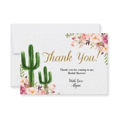 Taco bout love Cactus Bridal Shower Thank You Invitations