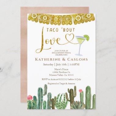 Taco Bout Love Cactus Fiesta Engagement Party Invitations
