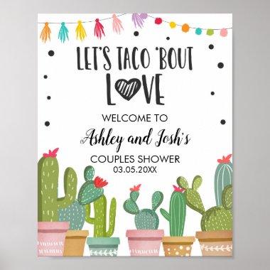 Taco Bout Love Couples Shower Cactus Welcome Sign