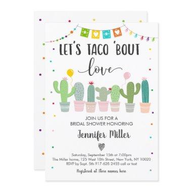 Taco Bout Love Fiesta Cactus Bridal Shower Invitations