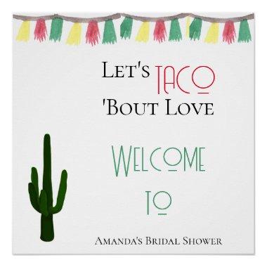 Taco Bout Love Mexican Cactus Fiesta Bridal Shower Poster