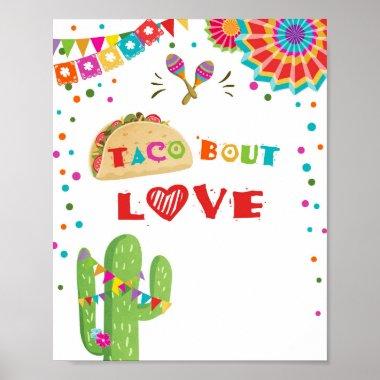 Taco Bout Love Mexican Cactus Fiesta Table Sign