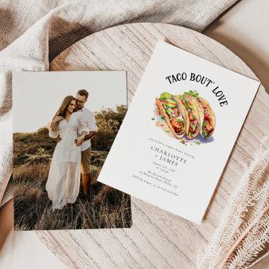 Taco Bout Love Watercolor Couples Bridal Shower Invitations