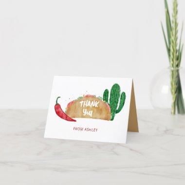 Taco Fiesta Personalized Baby or Bridal Shower Thank You Invitations