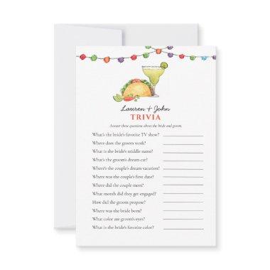 Taco & Tequila Fiesta Couple's Shower Trivia games Invitations