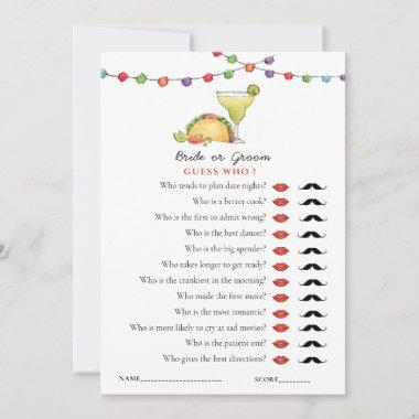 Taco & Tequila Fiseta 'Guess Who' Shower game Invitations