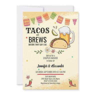 Tacos and Brews Couples Shower Invitations