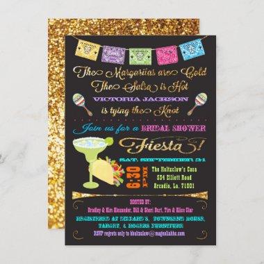 Tacos and Tequila Bridal Shower Mexican Fiesta Invitations