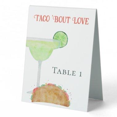 Tacos and Tequila Margarita Wedding Table Number Table Tent Sign