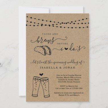 Tacos & Brews Before I Do's Couples' Bridal Shower Invitations
