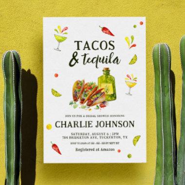 Tacos & Tequila Fun Summer Tropical Bridal Shower Invitations