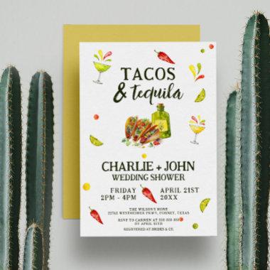 Tacos & Tequila Fun Summer Tropical Couples Shower Invitations