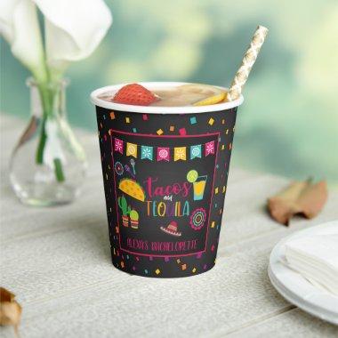Tacos & Tequila Paper Cup - Blk