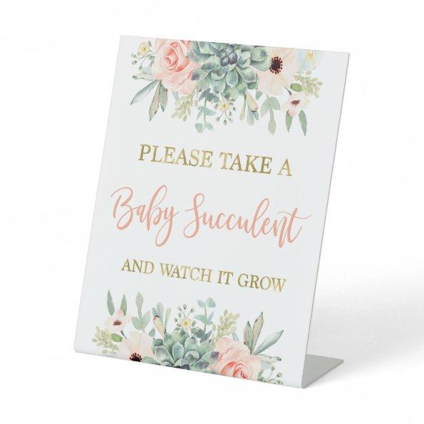 Take a baby succulent pedestal sign