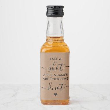 Take a Shot They're Tying the Knot Wedding Favor Liquor Bottle Label