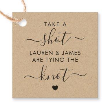 Take a Shot They're Tying the Knot Wedding Favor Tags