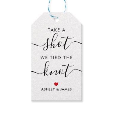Take a Shot We Tied the Knot Wedding Alcohol Gift Gift Tags