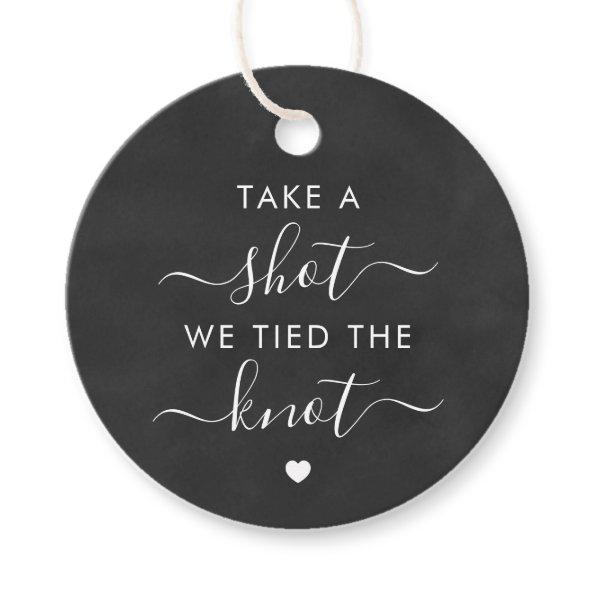 Take a Shot We Tied the Knot Wedding Chalkboard Favor Tags