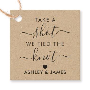 Take a Shot We Tied the Knot Wedding Gift Tag
