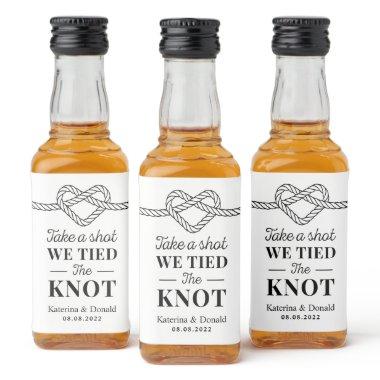 Take a Shot We Tied The Knot Wedding Liquor Bottle Label