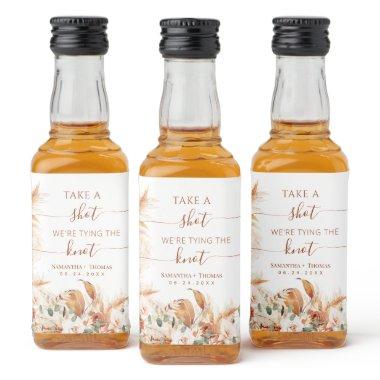 Take A Shot We're Tying The Knot Favor Wedding Liquor Bottle Label