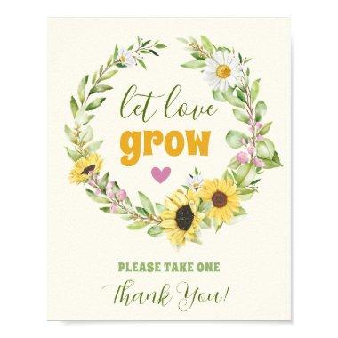 Take One Favor Plant Pot Sunflower Wedding Guest Poster