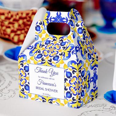 Talavera azulejo blue tiles  printed favor boxes