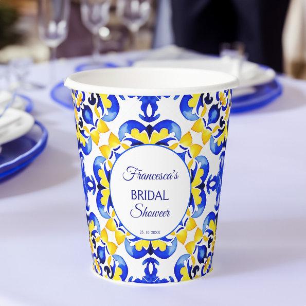 Talavera azulejo blue tiles Mexican  Paper Cups