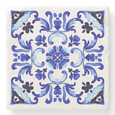 Talavera blue tiles Mexican  favors Stone Coaster