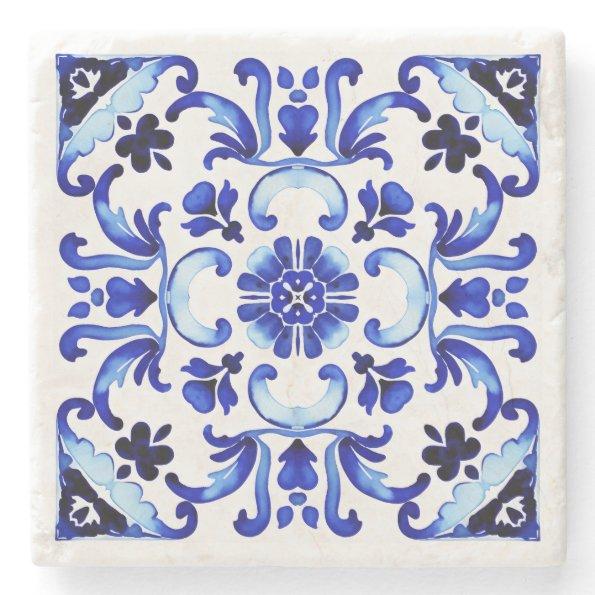 Talavera blue tiles Mexican  favors Stone Coaster