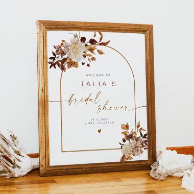 TALIA Boho Terracotta Arch Bridal Shower Welcome Poster
