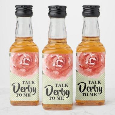 Talk Derby to Me Floral Liquor Bottle Label