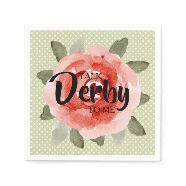 Talk Derby to Me Rose on Lime Polka Dots Napkins