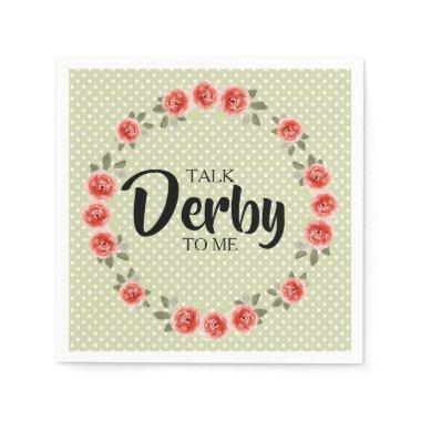 Talk Derby to Me Roses on Lime Polka Dots Napkins