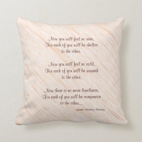 Tan 16" Square Pillow Apache Blessing Wedding Gift