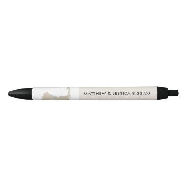 Tan Cape Cod Map Wedding Pen