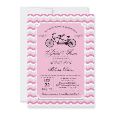 Tandem Bicycle Bridal Shower Invitations