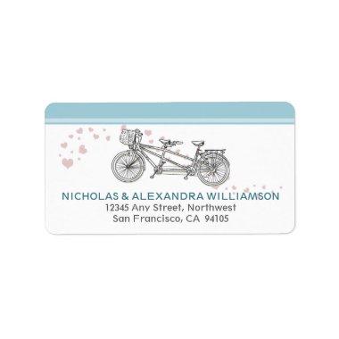 Tandem Bicycle Return Address Labels (blue)