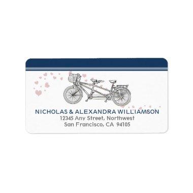Tandem Bicycle Return Address Labels (navy)