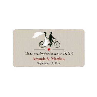 Tandem Bicycle Wedding Favor Labels