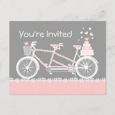 Tandem Bicycle Wedding Shower Invitation PostInvitations