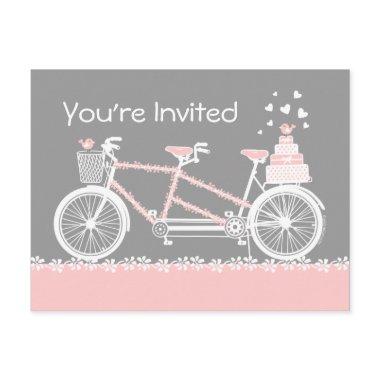 Tandem Bicycle Wedding Shower Invitation Post