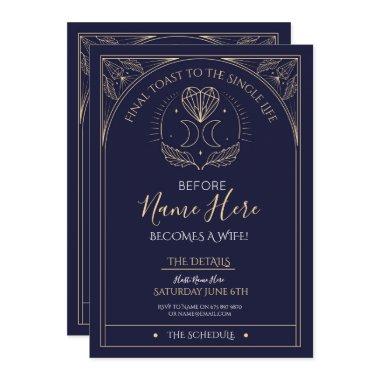 Tarot  Party Itinerary Navy Mystical