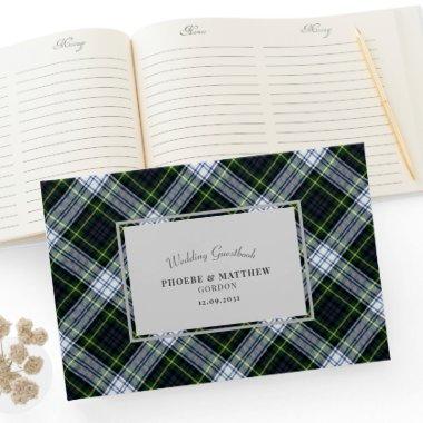 Tartan Clan Gordon Green White Checkered Wedding Guest Book