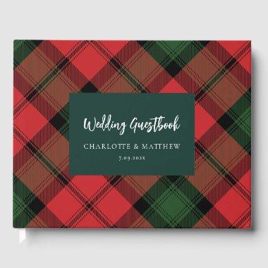Tartan Clan Kerr Plaid Red Green Checkered Guest Book
