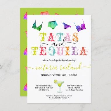 Tatas and Tequila Lingerie Bridal Shower Invitations