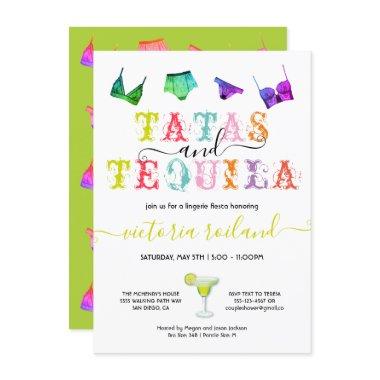 Tatas and Tequila Lingerie Bridal Shower Invitations