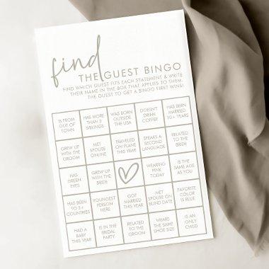 Taupe and White  Guest Bingo Game